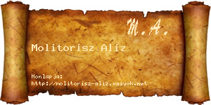Molitorisz Aliz névjegykártya